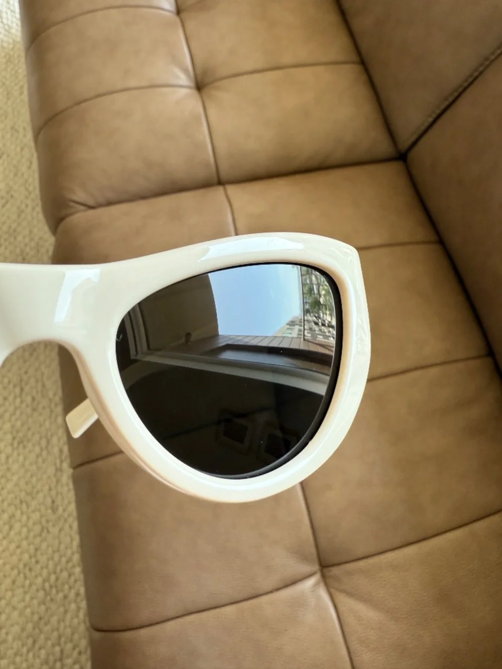 NEVER WORN - Saint Laurent Ivory Cat-Eye Sunglasses (With Case) - Picture 7 of 10